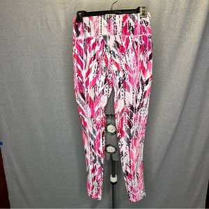 Victoria’s Secret pink black white full length leggings with drawstring